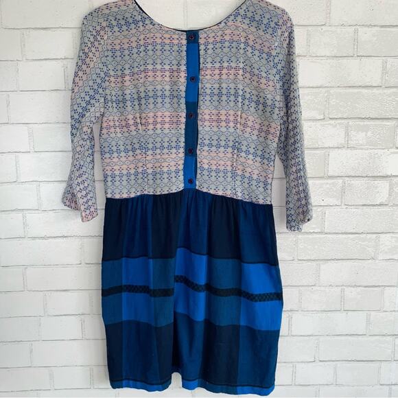 Ace & Jig x Barneys Mixed Media Blue Dress Women’s Small EUC - Picture 5 of 13